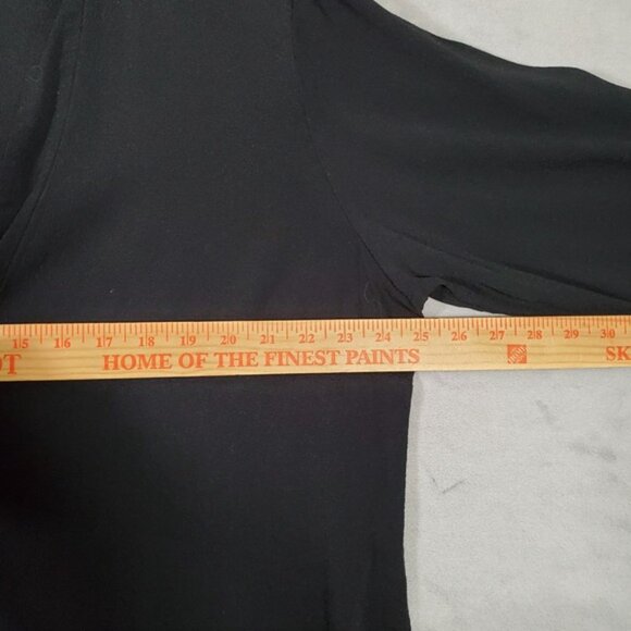 EILEEN FISHER Blouse Womens 2X Black Button V Neck Lagenlook Capsule Minimal - Picture 3 of 7